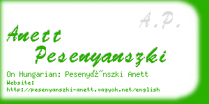 anett pesenyanszki business card